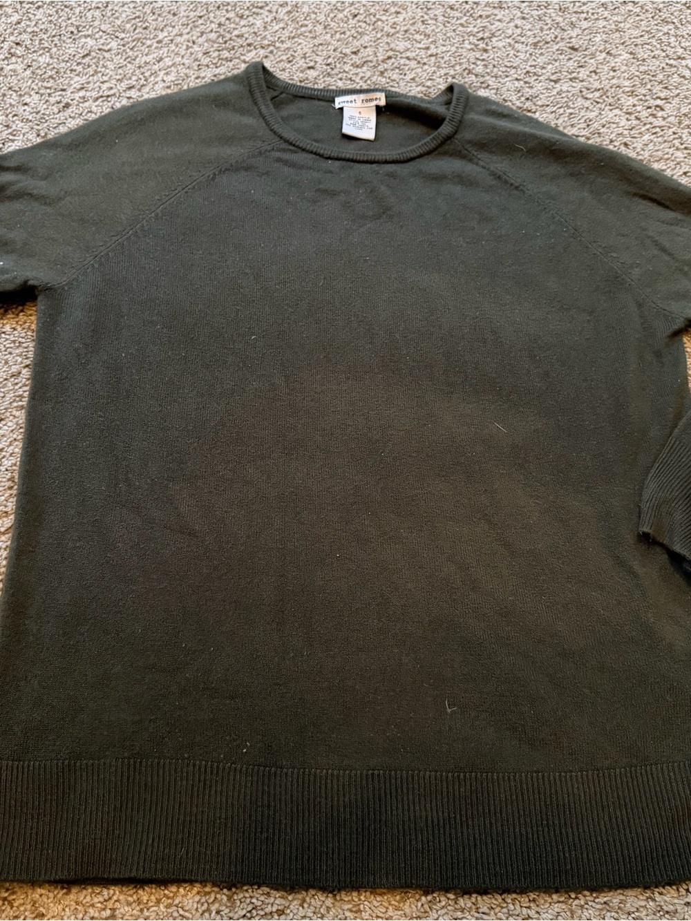 Sweet Romeo Women's Crewneck Sweater in Dark Green